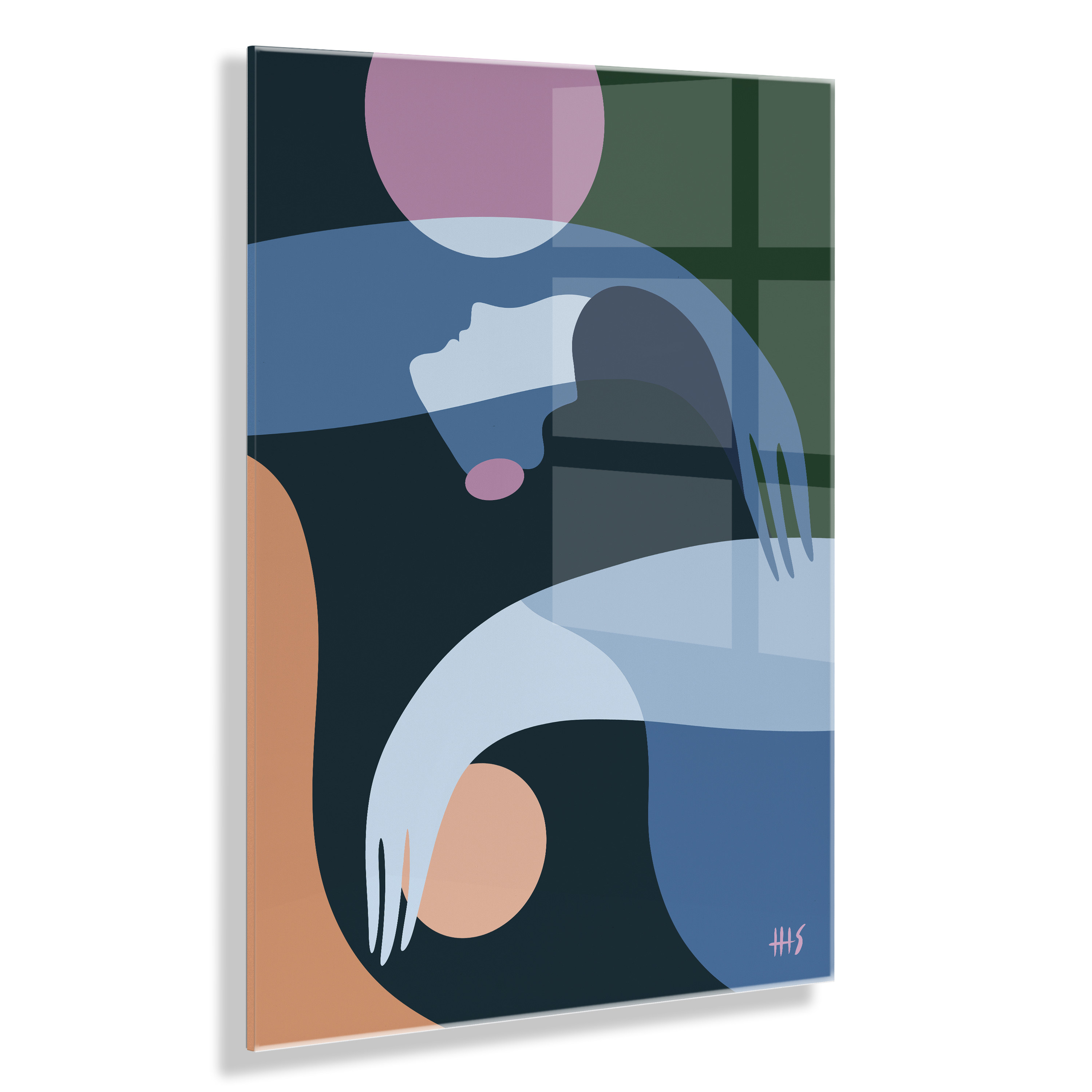 Kate and Laurel x Maggie Stephenson Collaboration, Self Love No 2 Floating Acrylic Art, 23x31, Colorful Abstract Art for Wall