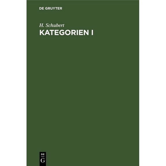 Kategorien I, (Hardcover)