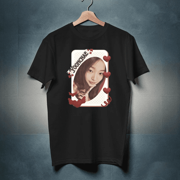 Kateye Yoonchae Funny Kpop Y2K Group Card Red Aesthetic H3609 T-Shirt, for Men and Women, Up to 5XL