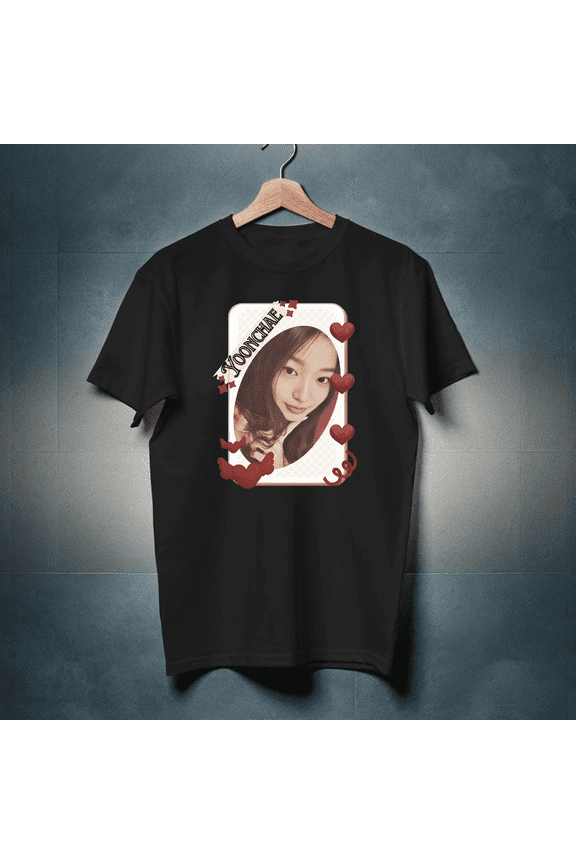 Kateye Yoonchae Funny Kpop Y2K Group Card Red Aesthetic H3609 T-Shirt, for Men and Women, Up to 5XL