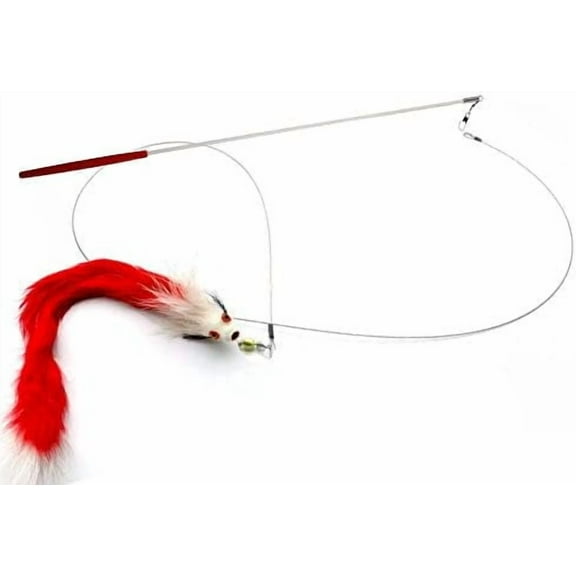 Katfly Christmas Mouse Cat Toy Teaser Wand