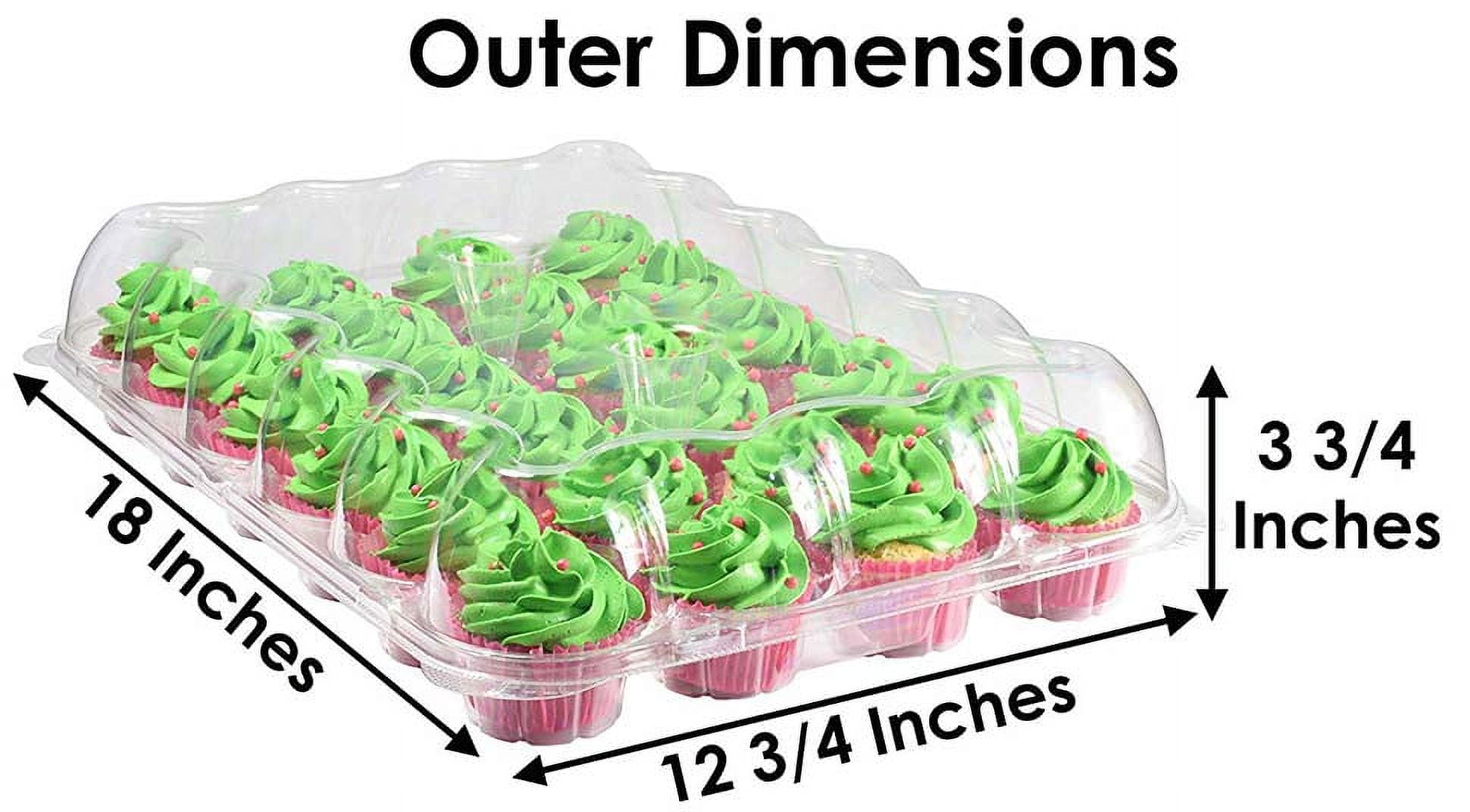 Katgely 24 Disposable Cupcake Box Container Deep Dome for Tall