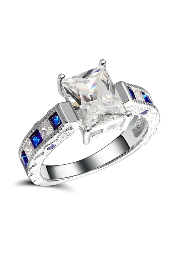 Katharina Engagement Ring Sterling Silver Emerald Cz Women Ginger Lyne Collection