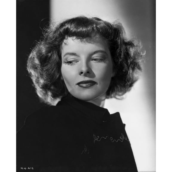 Katharine Hepburn Posed Side View in Black Gown Photo Print (24 x 30)