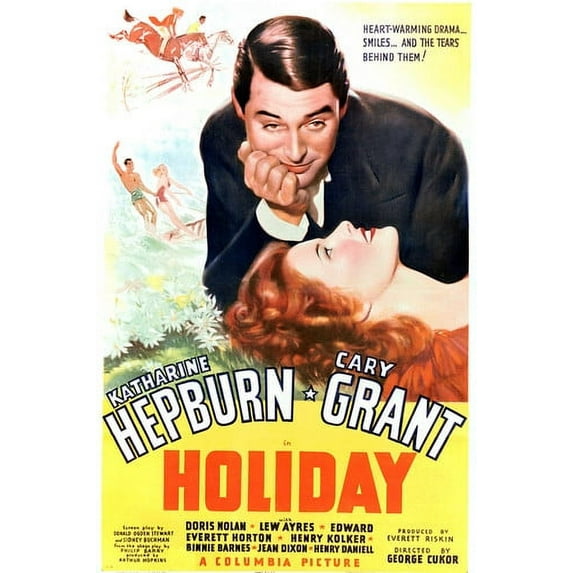 Katharine Hepburn and Cary Grant in Holiday 24x36 Poster