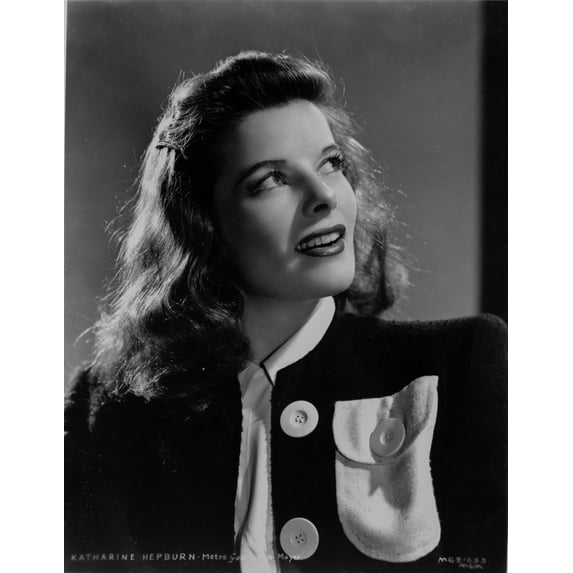 Katharine Hepburn posed in Black Dress Photo Print (24 x 30)