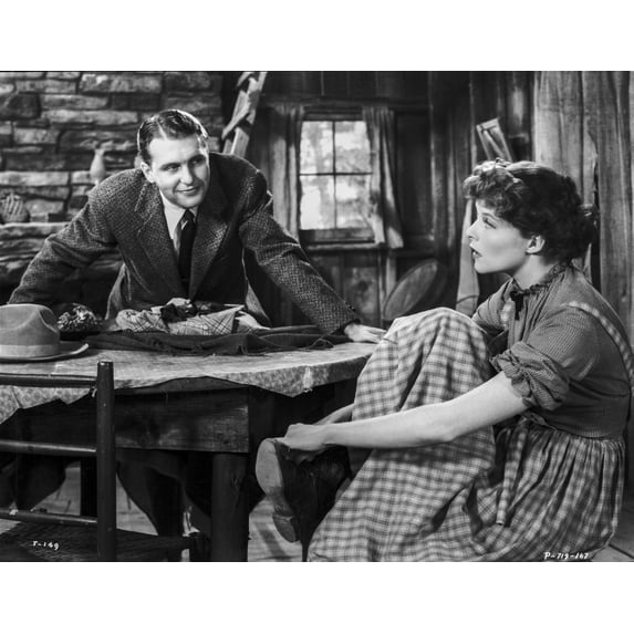 Katharine Hepburn with A Man Talking in Portrait Photo Print (8 x 10)