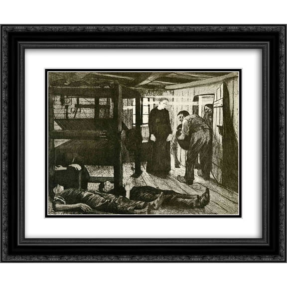 Kathe Kollwitz 2x Matted 24x20 Black Ornate Framed Art Print 'The End'