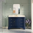 thumbnail image 1 of Katherine 48" Bathroom Vanity with Royal Blue Cabinet and Carrara Marble Top, 1 of 6