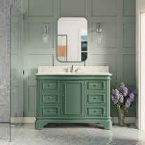 Katherine 48" Bathroom Vanity with Sage Green Cabinet and Carrara Marble Top