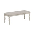 thumbnail image 1 of Katherine 48 Inch Bench with Fabric Seat and Turned Legs White - Saltoro Sherpi, 1 of 6