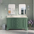thumbnail image 1 of Katherine 60" Double Bathroom Vanity with Sage Green Cabinet and Carrara Marble Top, 1 of 6