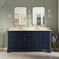 thumbnail image 1 of Katherine 72" Double Bathroom Vanity with Royal Blue Cabinet and Carrara Marble Top, 1 of 6