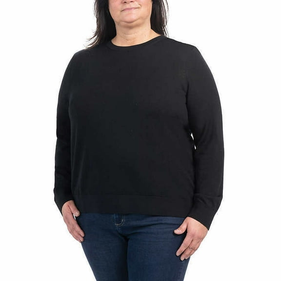 Katherine Barclay Ladies' Extra Fine Merino Wool Sweater (Black, XXL)