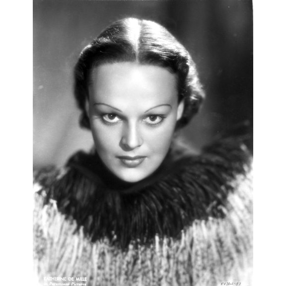 Katherine De Mille Looking Serious in A Portrait in Black and White Photo Print (8 x 10)