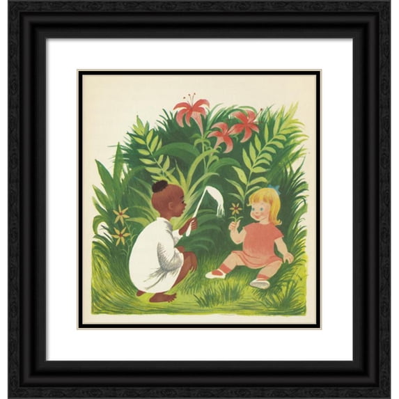 Katherine Evans 20x21 Black Ornate Framed Double Matted Museum Art Print Titled: Nemo Meets the Emperor Pl9 (1957)