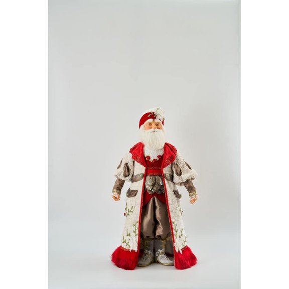 Katherine's Collection 2022 Mistletoe Magic Santa Doll, 24". White Polyester