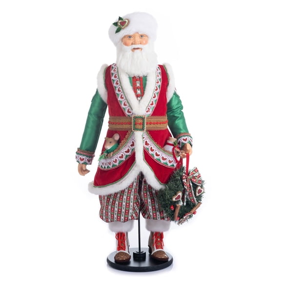 Katherine's Collection Seasoned Greetings Papa Nicolas Nutmeg Doll 32-in, Green Red