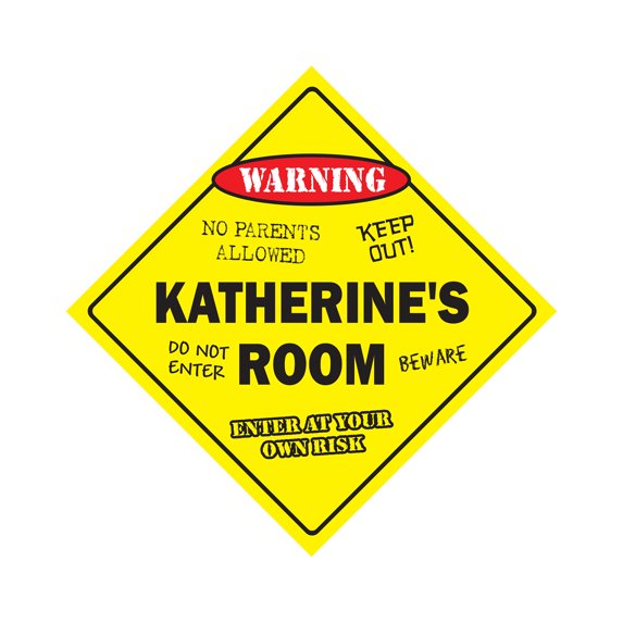 Katherine's Room Sign Crossing Zone Xing | Indoor/Outdoor | 20" Tall kids bedroom decor door children's name boy girl