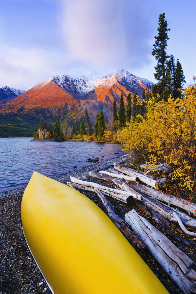 Kathleen Lake And Mountains Kluane National Park And Reserve Of Canada Yukon Canvas Art - Yves Marcoux Design Pics (22 x 34)