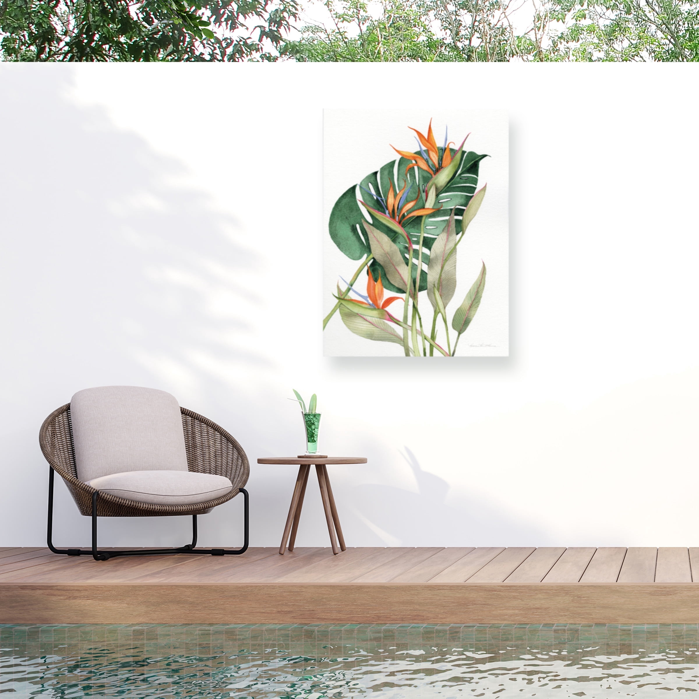 Kathleen Parr McKenna 'Botanical Birds of Paradise' Outdoor Canvas