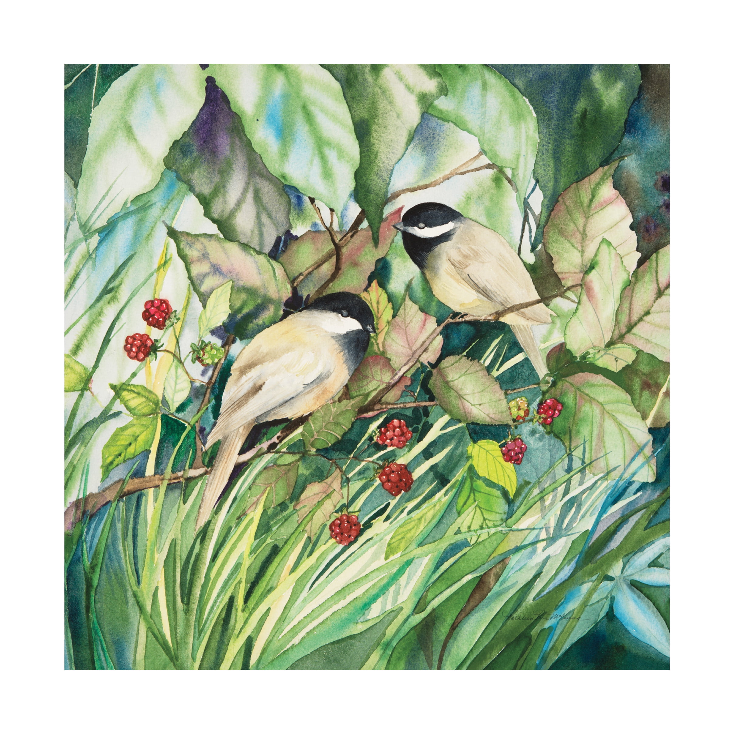 Kathleen Parr McKenna 'Chickadees Sq' Canvas Art - Walmart.com