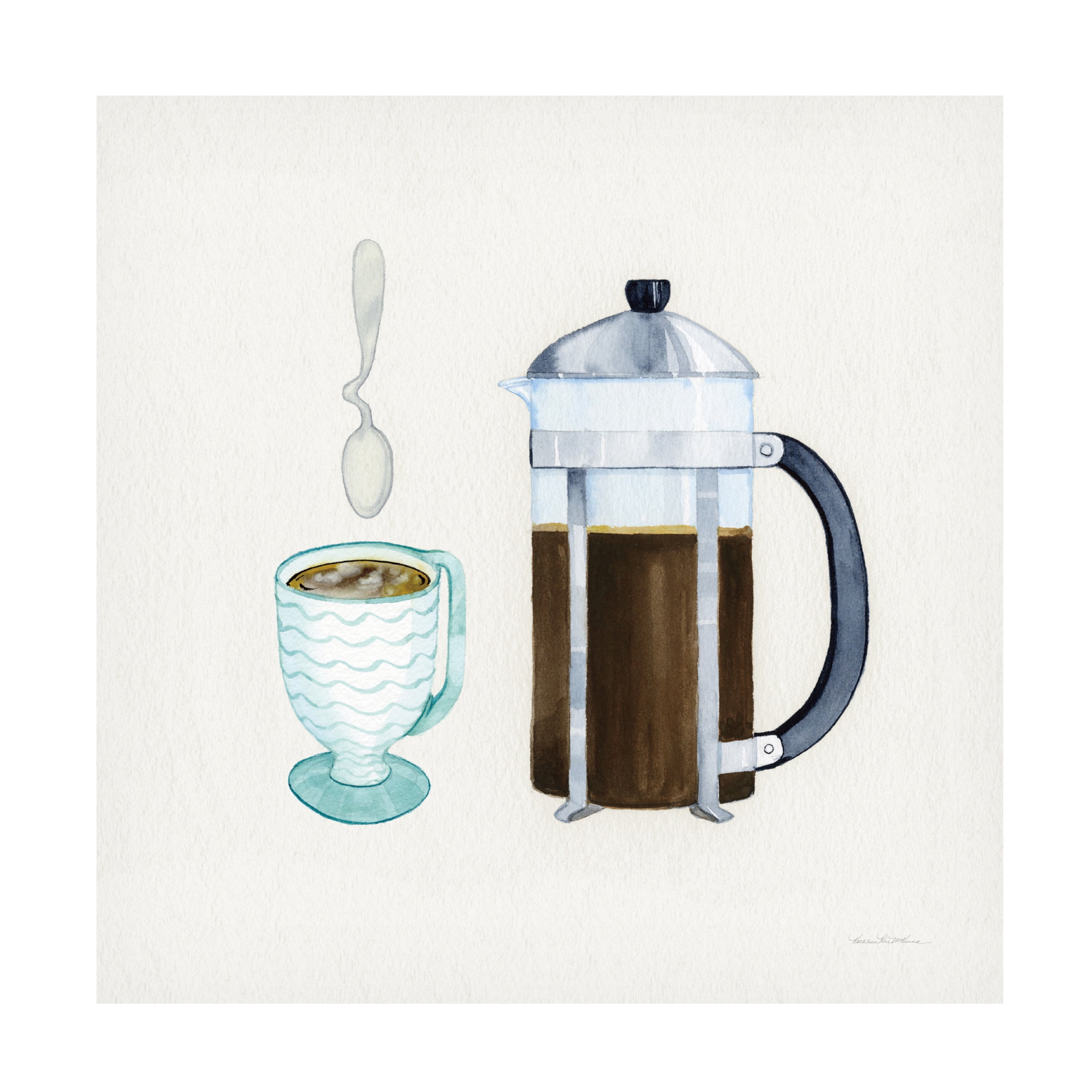 Kathleen Parr McKenna Coffee Break Tan Canvas Art - 24x24 - Walmart.com