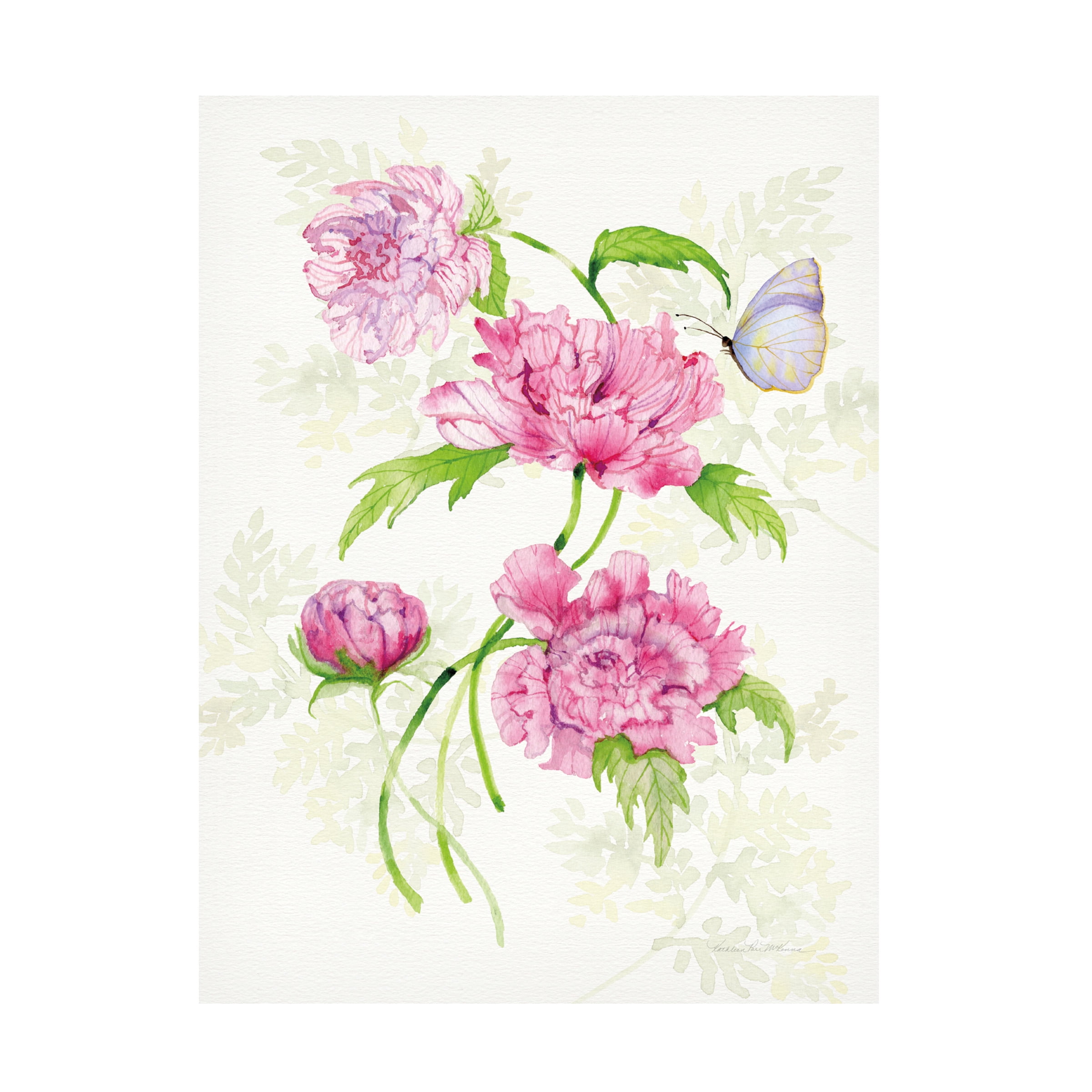 Kathleen Parr McKenna 'Floral Delight III Butterflies' Canvas Art ...