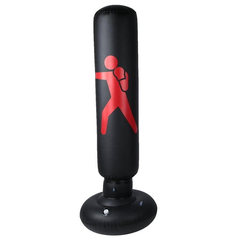 Kathlen Saco de Boxeo Inflable Saco de Boxeo de Fitness para ninos Adultos Columna de Boxeo Vertical Tumbler Sacos de Arena Practica de Entrenamiento de Karate Equipo de Taekwondo 63 Pulgadas
