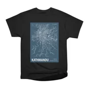 Kathmandu Blueprint City Map T-Shirt Tee Gift For Him Merch For Her Apparel For Friend