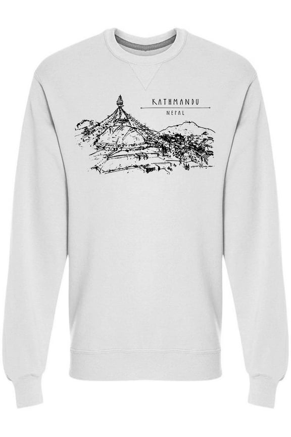 Kathmandu Boudha Temple Sweatshirt Men -Image by Shutterstock, Male Large