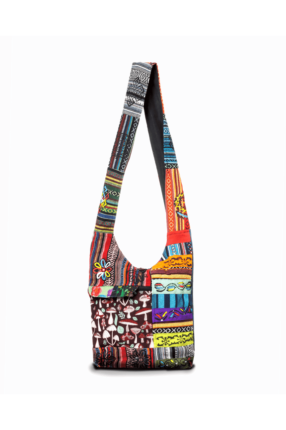 Tribal Stripe Patchwork Hobo Bag