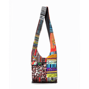 Kathmandu Collection Tribal Stripe Patchwork Hobo Bag