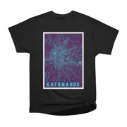 Kathmandu Nepal Neon City Map T-Shirt Tee Gift For Him Merch For Her Apparel For Friend