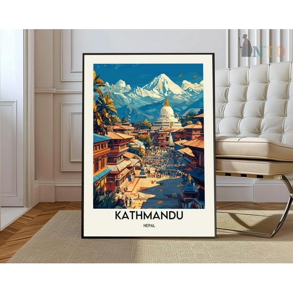 Kathmandu Poster, Kathmandukathmandu Print, Kathmandu Photo, Kathmandu Poster Print, Kathmandu City Poster, Nepal Travel Poster Wall Art, Modern Wall Decor, 8x12 UNFRAMED