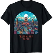 Kathmandu Skyline Nepal Himalayan Temple Mountains Kathmandu T-Shirt