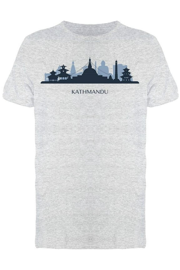 Kathmandu Skyline Silhouette T-Shirt Men -Image by Shutterstock, Male Medium