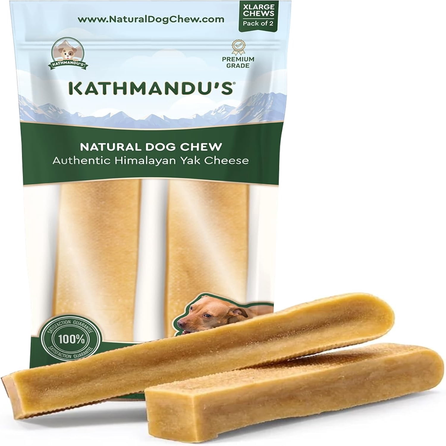 Kathmandu's-Authentic Himalayan Cheese - Natural Dog Chew, 2 XLarge Chews / Pack