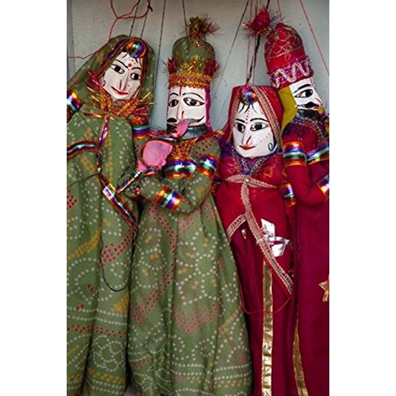 Kathputli  traditional Rajasthani puppets  Pushkar  Rajasthan  India. Print by Inger Hogstrom