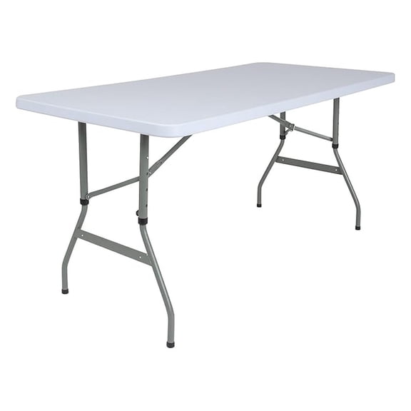 Kathryn 4.93-Foot Height Adjustable Granite White Plastic Folding Table