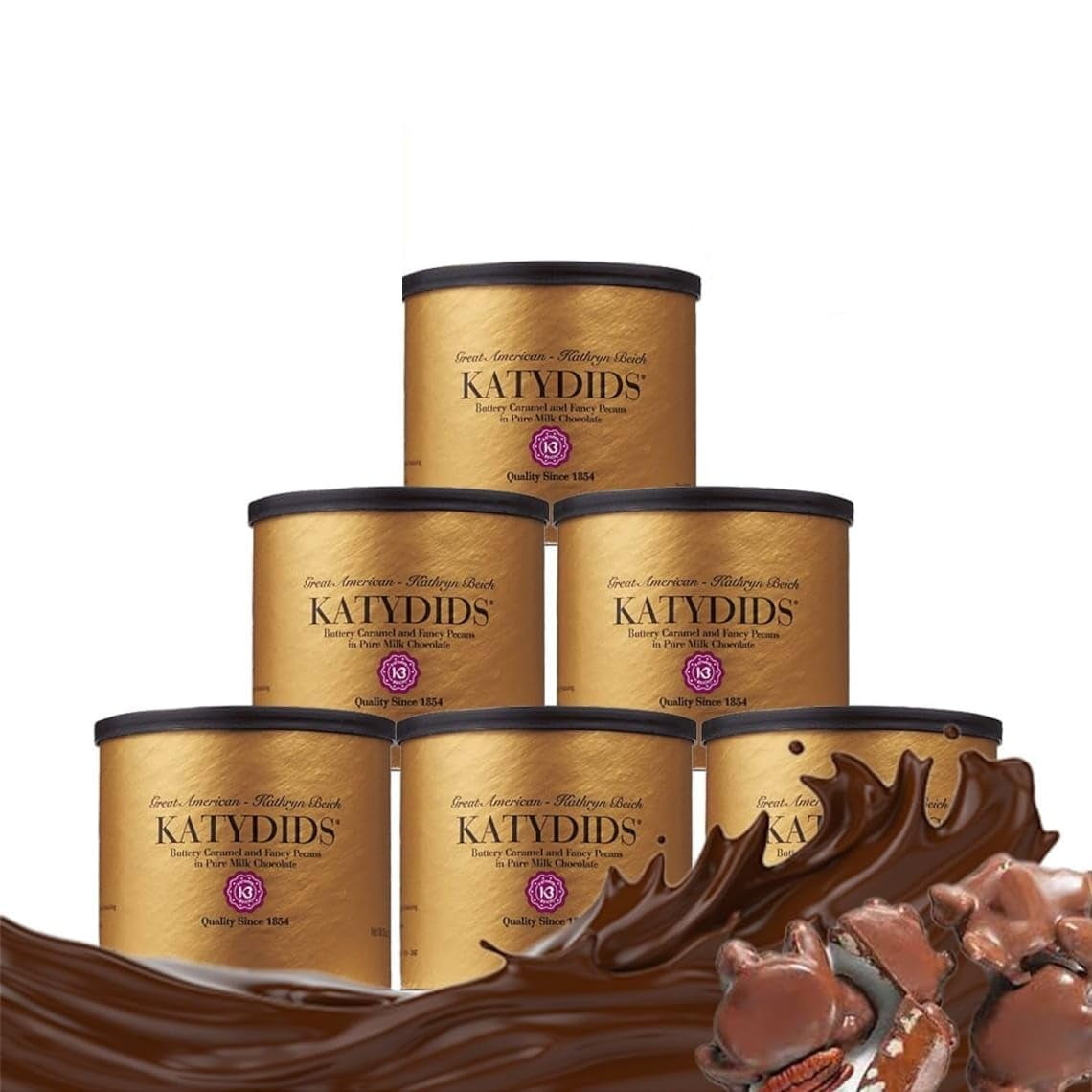 Kathryn Beich Katydids Candy (2 tins) Kathryn Biech Original Milk Chocolate Caramel Pecan