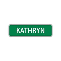 Kathryn Girls Children Name Letter Printed Label Indoor Outdoor Novelty Wall Plaque Decoration Aluminum Sign 4"x13.5"