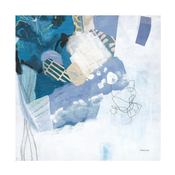 Kathy Ferguson 'Abstract Layers II Blue' Canvas Art