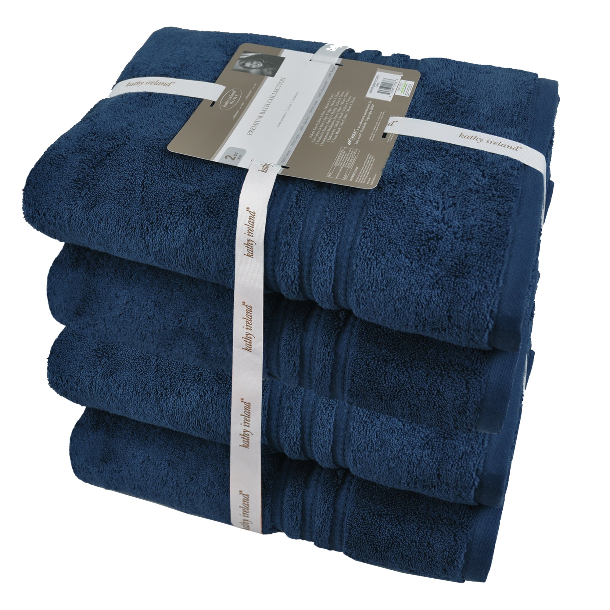 Blue Bath Towels for Bathroom, 4 Pack Bath Towel Set, Oeko-Tex Terry Cotton  Bathroom Towels, Soft and Absorbent Bathroom Towels Set, Bath Towel for