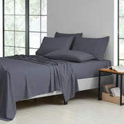 Kathy Ireland 2000 Thread Count Cotton 6 Pc Sheet Set - 5 Colors - Charcoal Grey - Queen