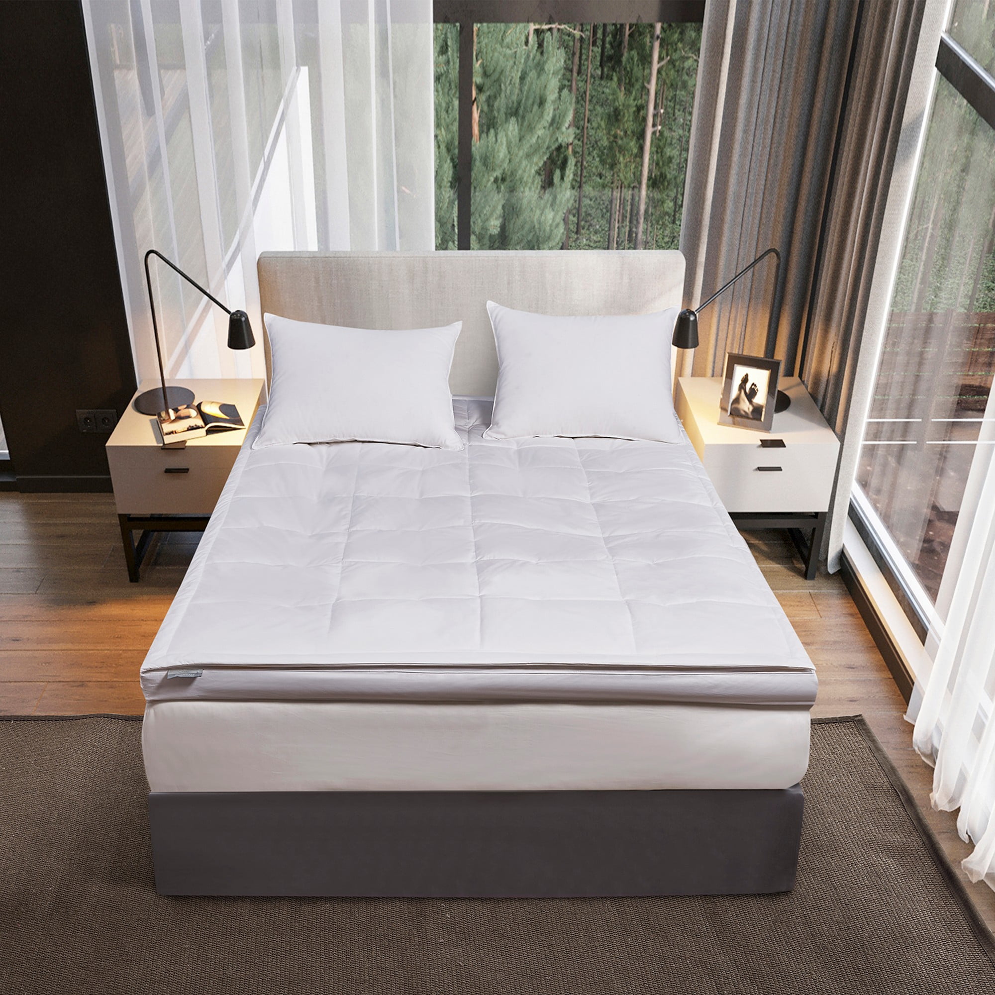 Kathy Ireland 3-Inch Down Fiber Top Featherbed - Twin 39x75, White ...