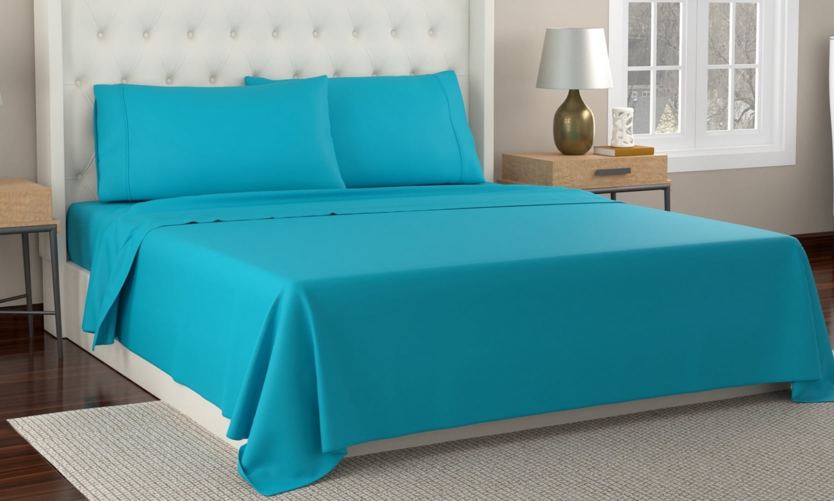 Kathy Ireland 300 Thread Count Organic Cotton Percale Sheet Set 4