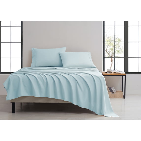 Kathy Ireland 4 Piece Brushed Microfiber Sheet Set - 6 Colors - Light Blue - King