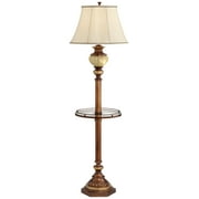 Kathy Ireland 65" High Night Light Glass Tray Floor Lamp
