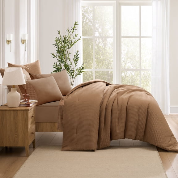 Kathy Ireland 7 Piece Waffle Textured Comforter Set